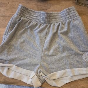 Nike Womens Sportswear French Terry Shorts Gray Smocked Waist Athletic Large